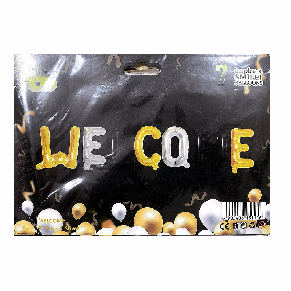 WELCOME Foil Balloons – 7-Piece Set for Welcome Party.
