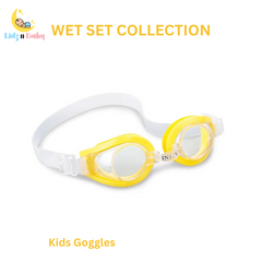 Intex Aqua Flow Play Swimming Goggles for Kids Ages 3-8 - Swimming Glasses in Blue and Yellow