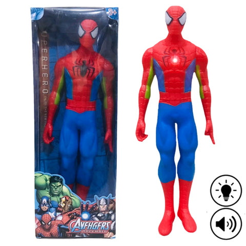 Marvel Avengers Spiderman Action Figure with Lights and Music for Kids - 10 Inches