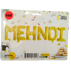 Mehndi Alphabet Foil Helium Letter Balloon Set – Ideal Mehndi Decoration Item