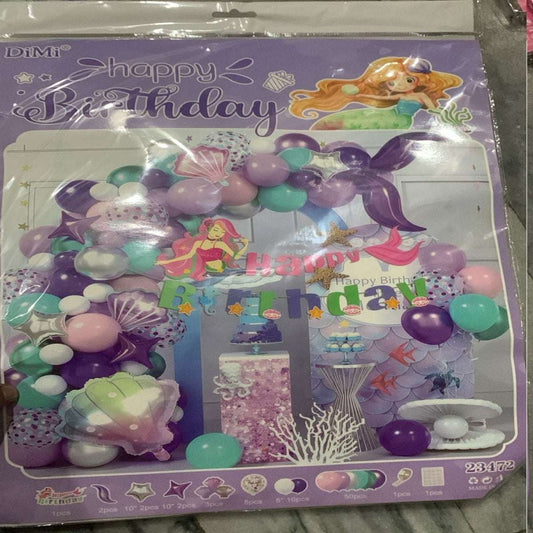 Mermaid Theme Birthday Decoration Set - Multicolor Underwater Party Decor