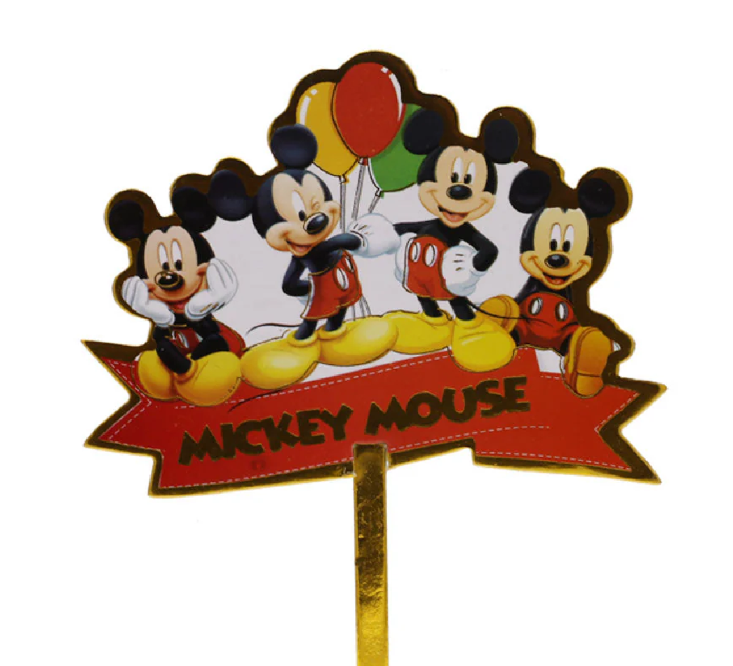 Mickey Mouse Cake Topper featuring Mickey and friends for a Disney-themed birthday party.