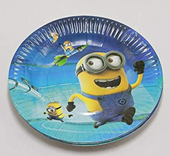 Minions Disposable Plates featuring yellow Minions, ideal for kids’ birthday parties and celebrations.

