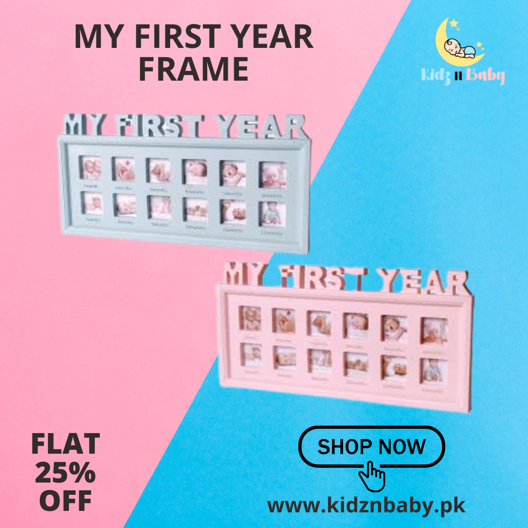 My First Year Baby Photo Frame for 12 Monthly Pictures