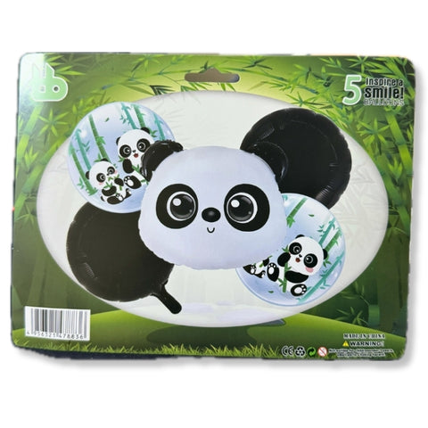 Panda Foil Balloons Set - Pack of 5 for Birthday and Party Decoration