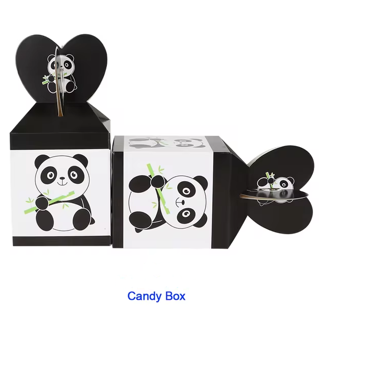 Pack of 10 Panda Theme Goody Boxes for birthday party favors