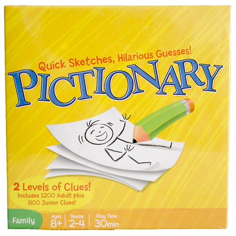 Pictionary Family Game with 2 Level Clues, interactive family fun