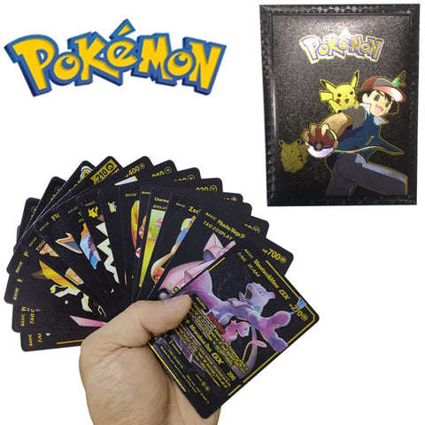 10 Pcs Pokémon Black Gold Foil Cards Pack - Anime TCG for Fans