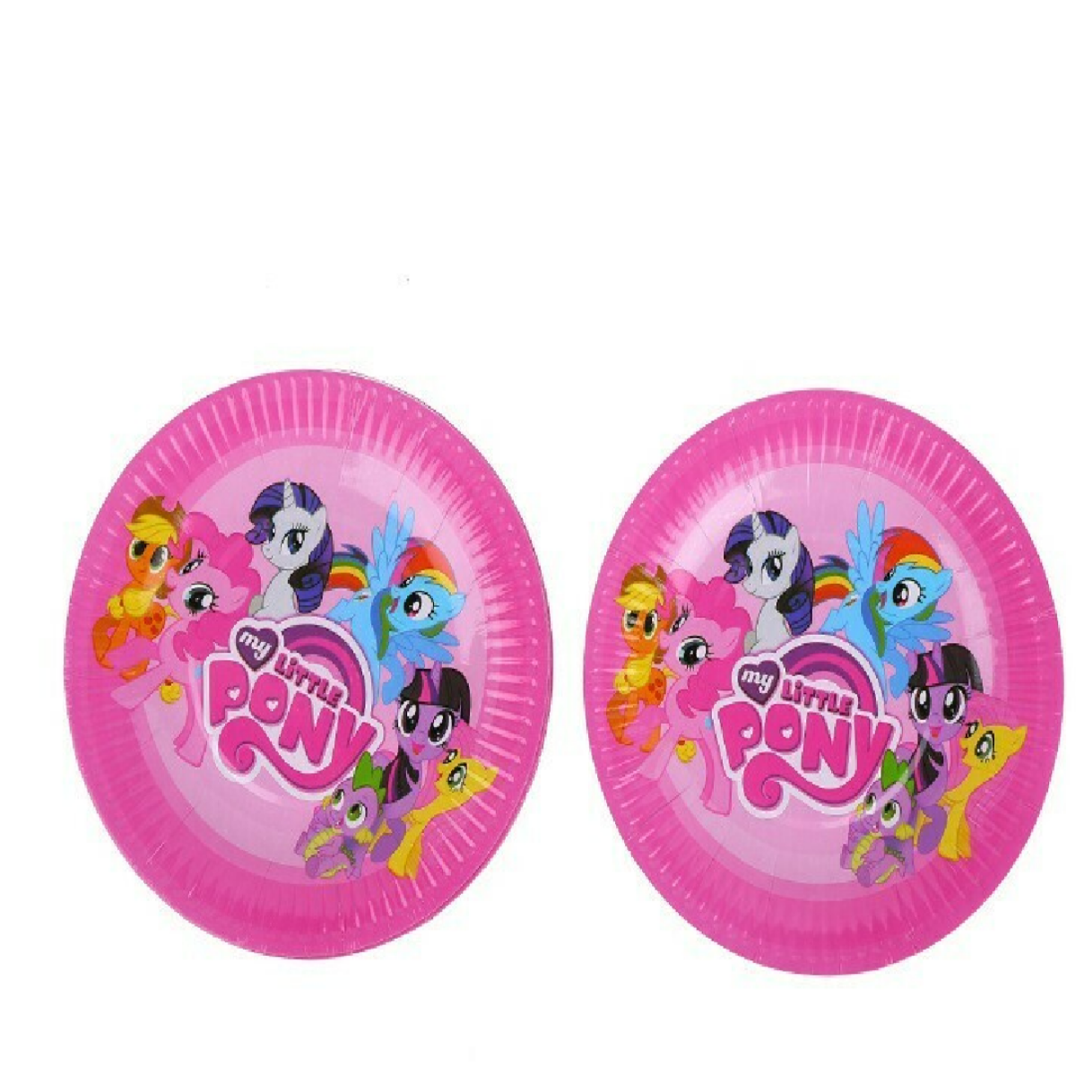 Colorful Pony Disposable Plates for kids’ birthday parties and pony-themed celebrations.

