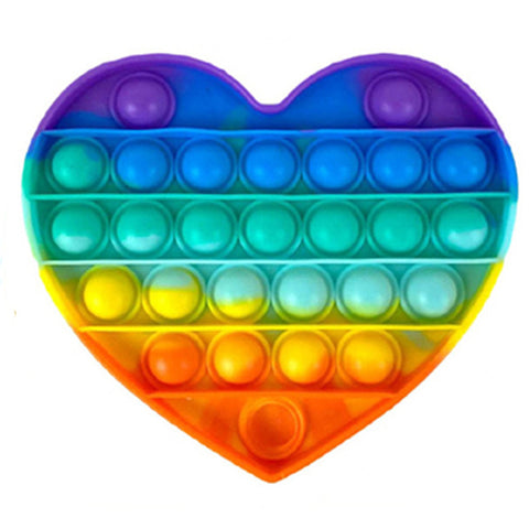 Rainbow Heart POP Bubble Squeeze Sensory Fidget Toy