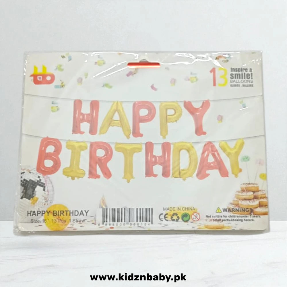 Red and Gold Happy Birthday Letter Foil Balloons