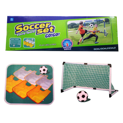 2 Soccer Goals with Inflatable Football Set for Kids (82 cm)