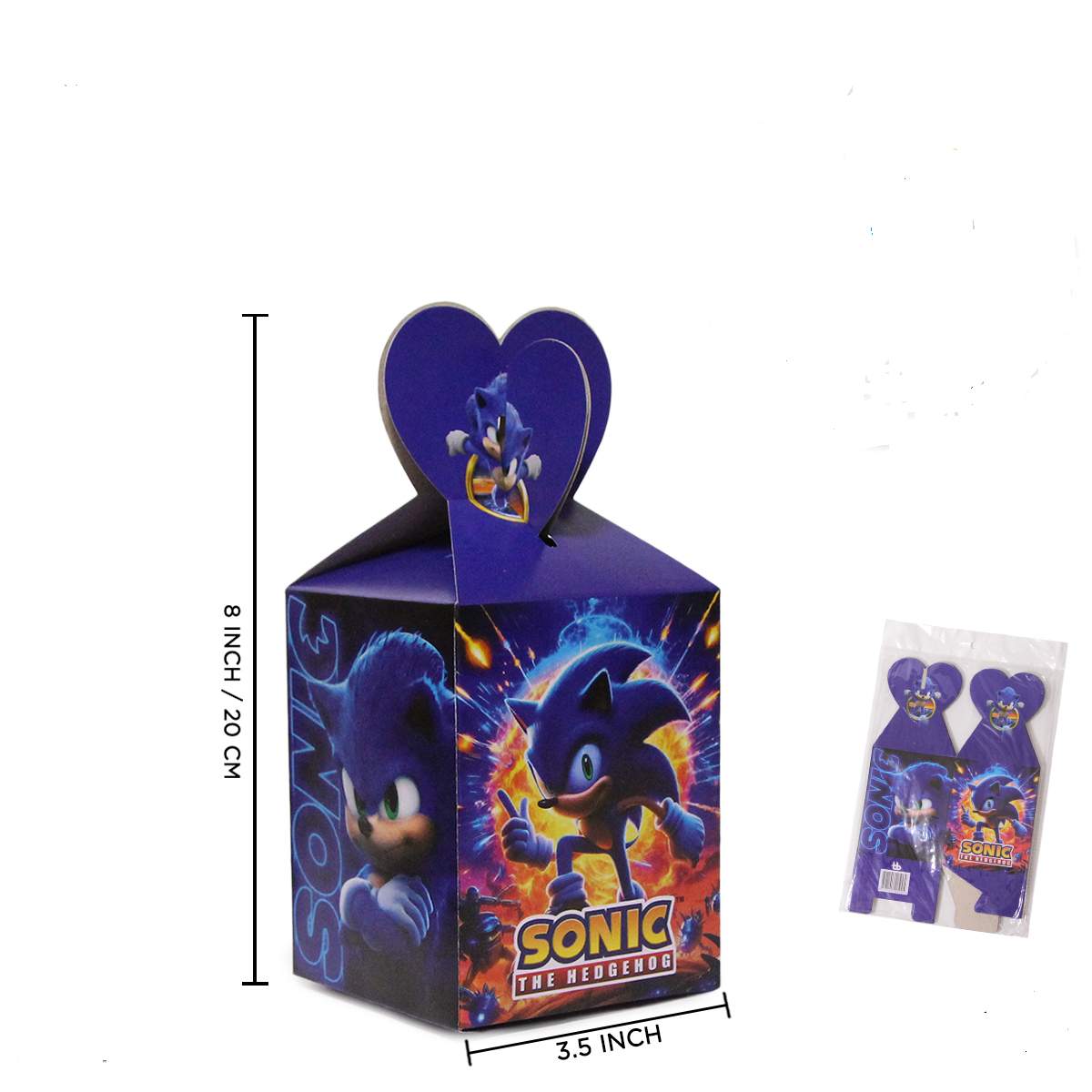 Pack of 10 Sonic Theme Goody Boxes for birthday party favors