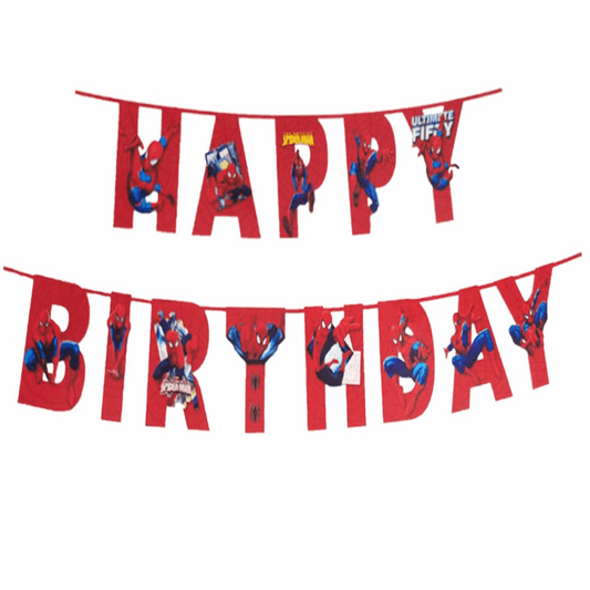 13-piece Spiderman Theme Happy Birthday Banner Set for party decorations