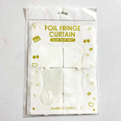 White Macron Foil Curtain