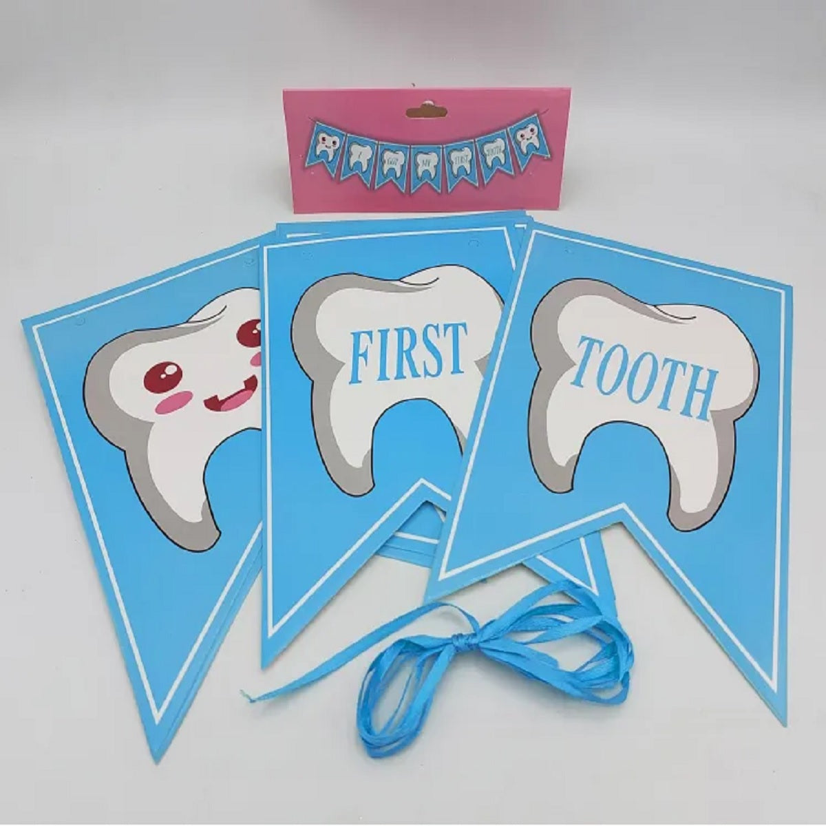 Decorative Tooth Printed Hanging Banner for First Tooth Celebration - Perfect for First Tooth Cake and Party Decorations