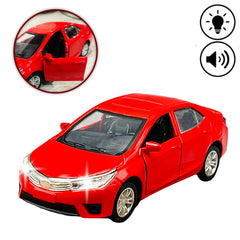 Toyota Corolla Grande Diecast Metal Model Toy Car in Red with Lights and Sounds