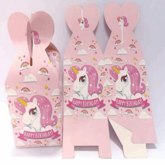 Pack of 10 Unicorn Theme Goody Boxes for birthday party favors