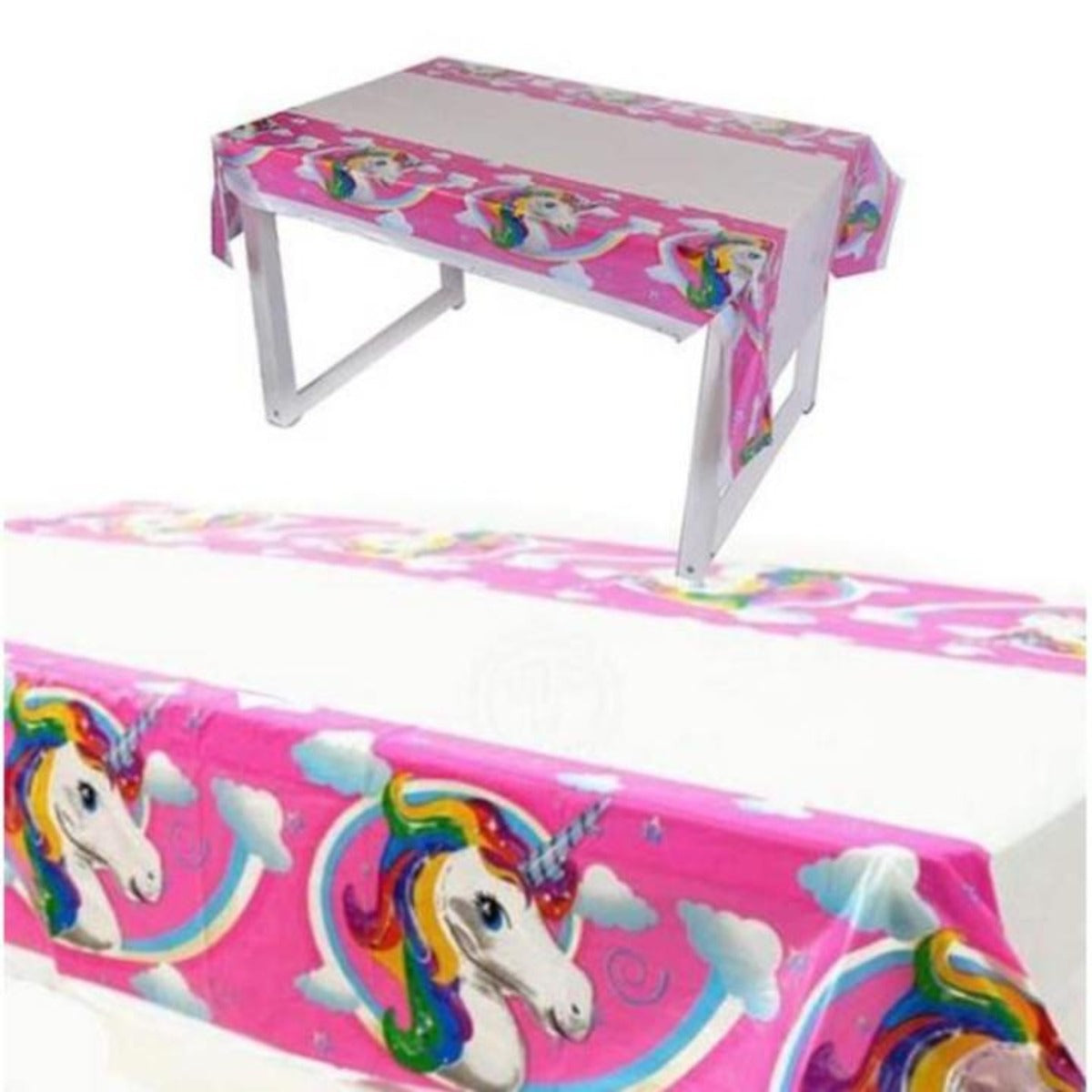 unicorn theme plastic table cover for birthday party decoration