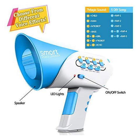 Smart voice changer toy with 7 different voice effects for kids