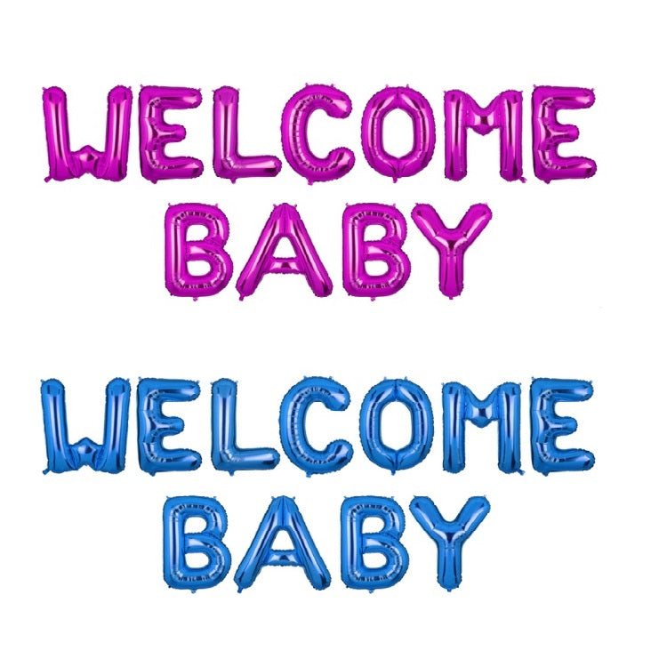 Welcome Baby Alphabet Foil Balloons Set for Baby Shower and Gender Reveal